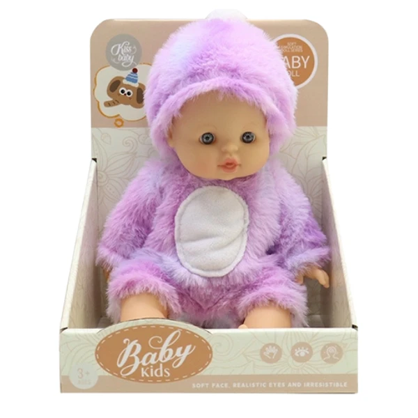 #01 bebeluș în costum pufos mov, 22 cm 3