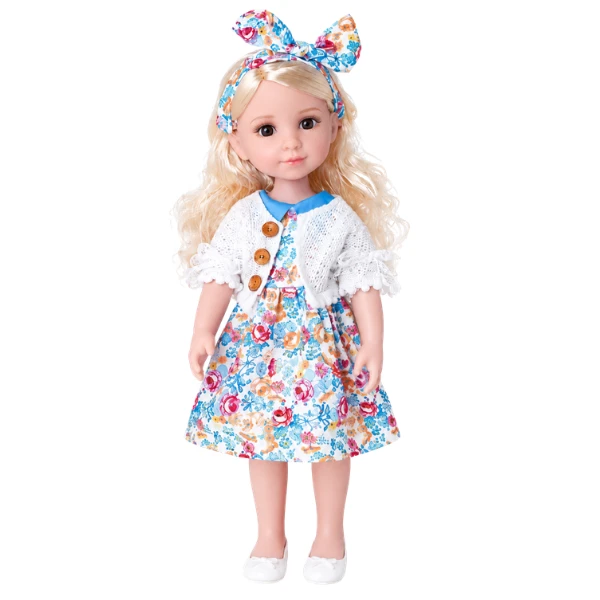#01 păpușă "jelena" în rochie cu imprimeu floral, 38 cm 2