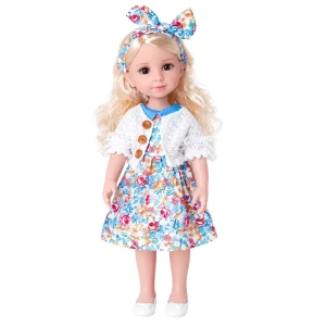 #01 păpușă "jelena" în rochie cu imprimeu floral, 38 cm Thumbnail 2
