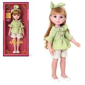 #01 păpușă "jelena" în ținută verde, 38 cm