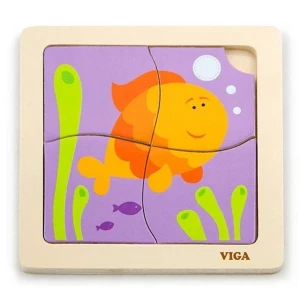 Mini-puzzle din lemn "pește"