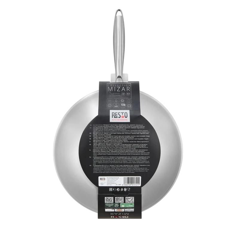 Tigaie wok resto 95037, 32cm, oțel inoxidabil 5