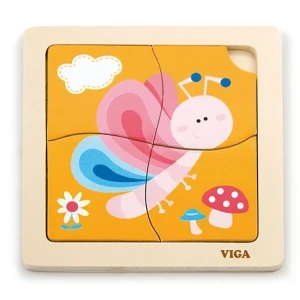 Mini-puzzle din lemn "fluturaș"