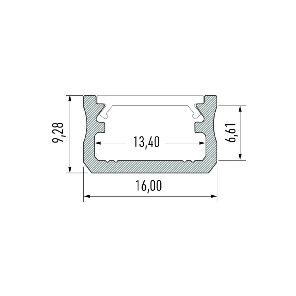Profil din aluminiu cu dispersor tip a 3 m lumines 3
