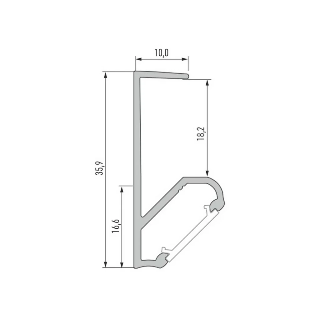 Profil din aluminiu cu dispersor q18 2 m lumines 3