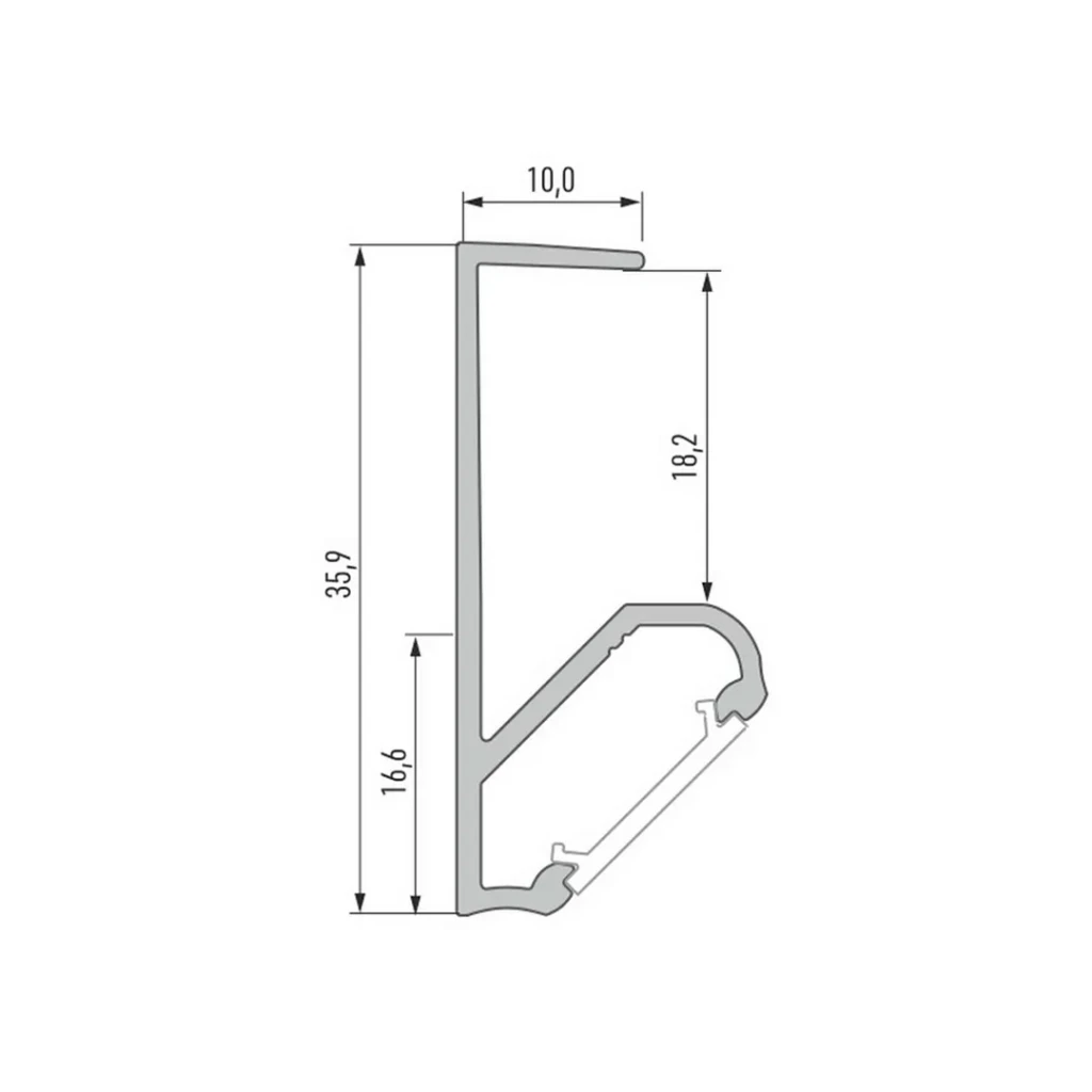 Profil din aluminiu cu dispersor q18 2 m lumines 3