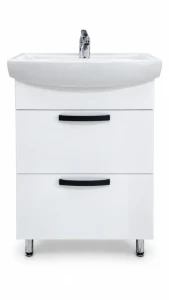 Dulap baie agat alb- antracit (cl) cu 2 sertare – 600mm Thumbnail 2