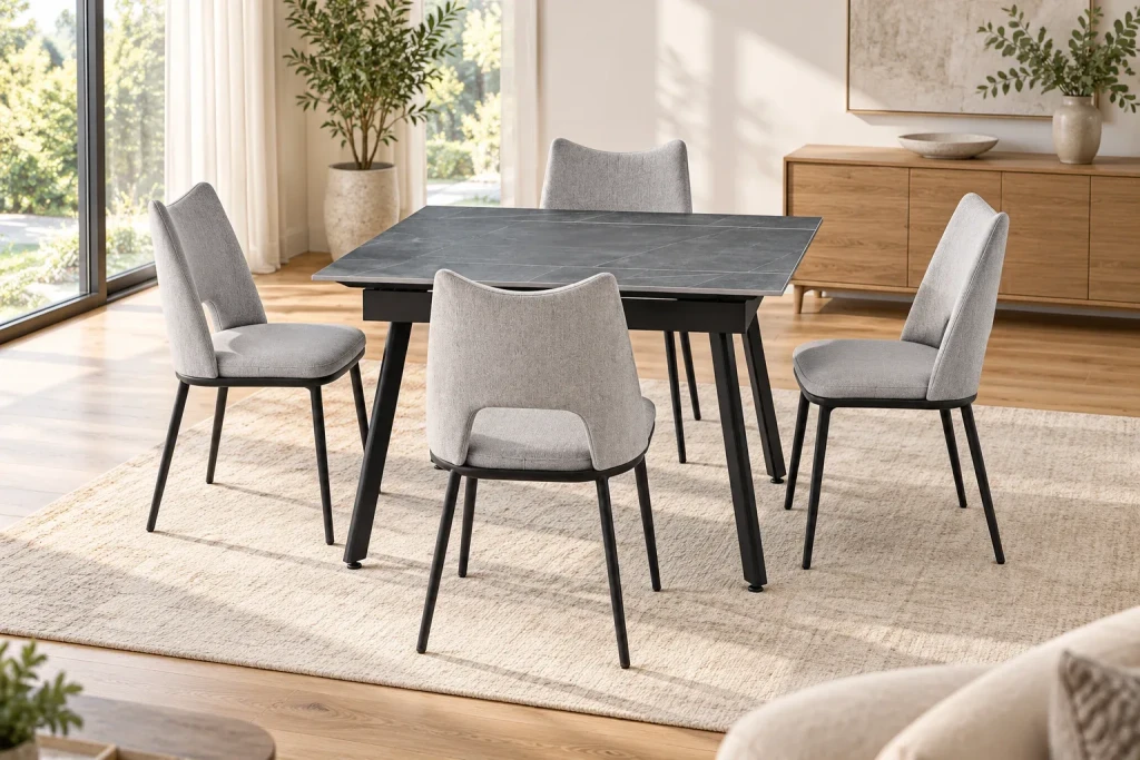 Scaun florenta gri textil 2