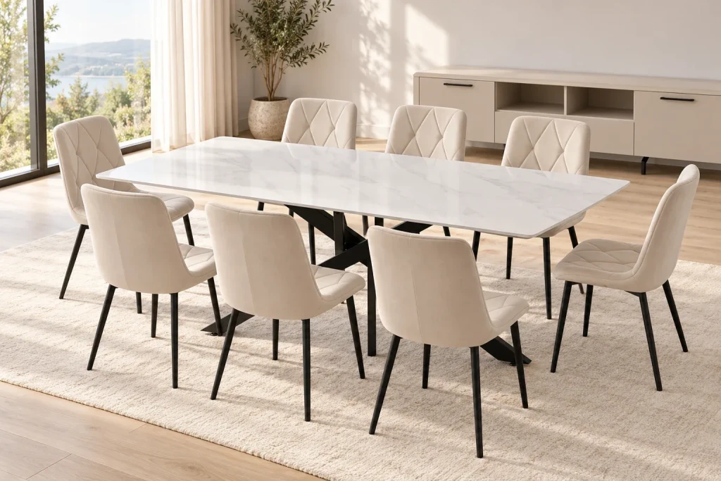 Masa trieste 180*75 alb ceramica 2