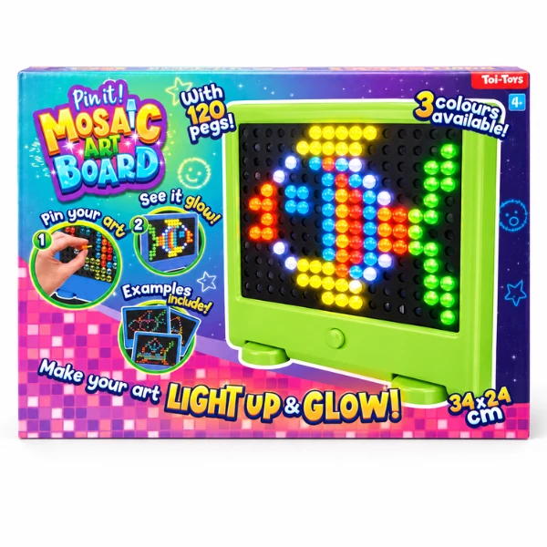 Tablă mozaic „pin it” cu lumină, 27 cm, 3 culori 5