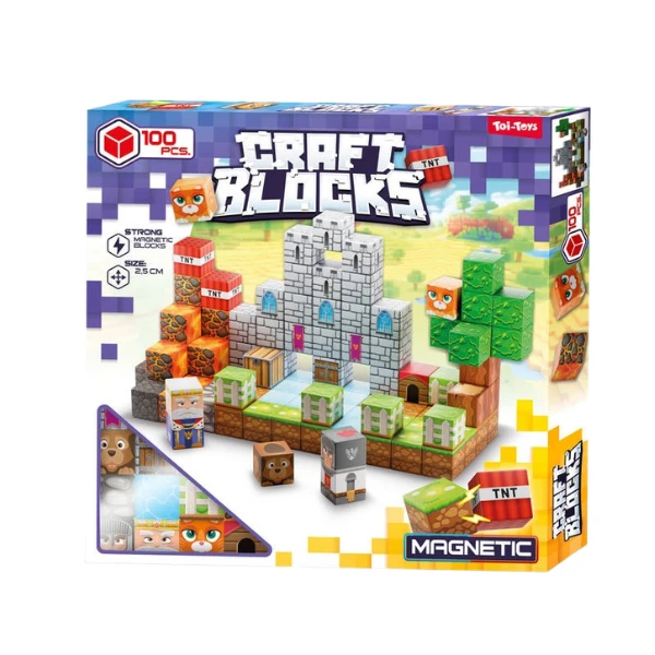 Constructor magnetic „craftblocks”, 100 de piese 3