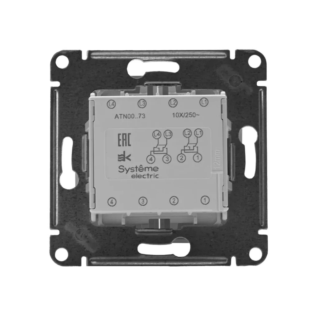 Переключатель перекрестный двухклавишный atlas design 10 a 220 - 240 в углерод systeme electric 2