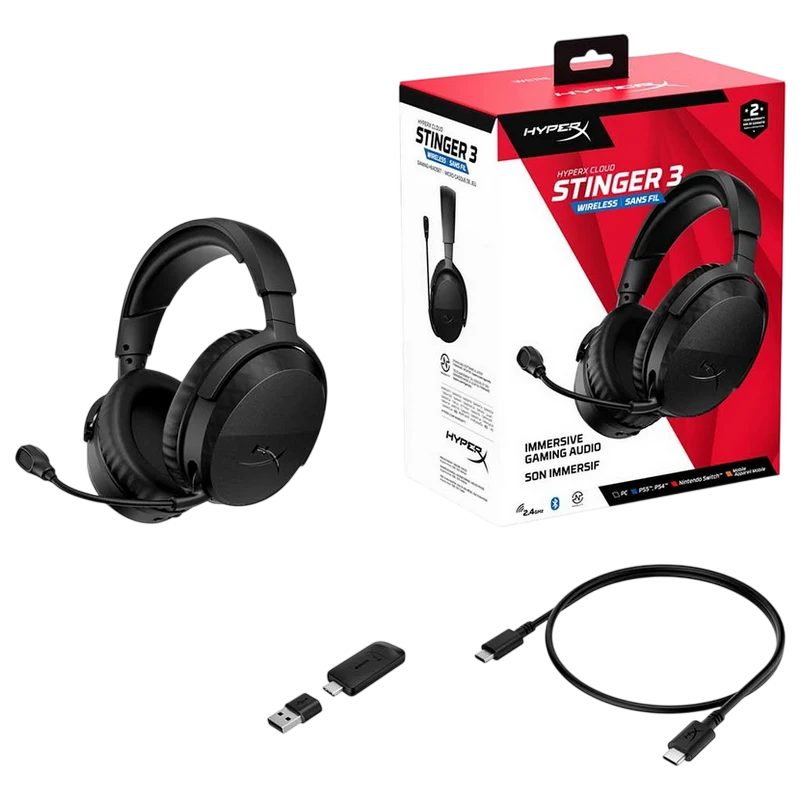 Игровая гарнитура hyperx cloud stinger 3 , беспроводной, чёрный 7