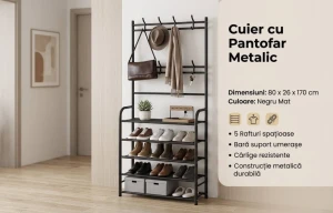 Cuier cu pantofar metalic cu 5raft.80x26x170cm at2681-4n