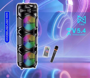 Boxă wireless cu lumină colorată kakusiga kk-8303 qianyin, neagră