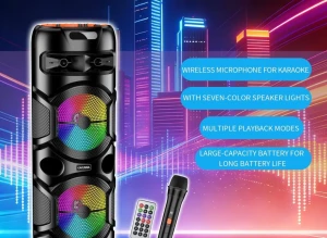 Boxă wireless cu lumină colorată kakusiga kk-8216 lingxing, neagră