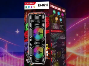 Boxă wireless cu lumină colorată kakusiga kk-8216 lingxing, neagră Thumbnail 2