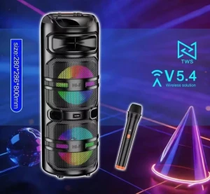 Boxe wireless color kakusiga kk-8215 quansheng cu două boxe, de 8 inci, negre