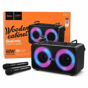 Boxă wireless hoco ds77 present cu microfon dual, bt, neagră