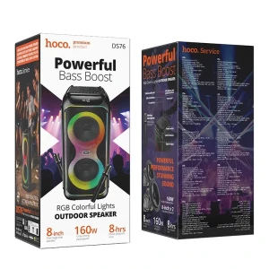 Boxă hoco ds76 magic 160w rgb bt cu două microfoane (ue) neagră Thumbnail 2