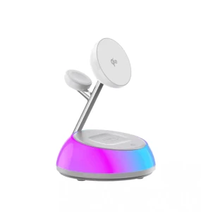 Încărcător wireless wiwu aurora qi2.0 3 în 1 wi-w036 alb Thumbnail 2