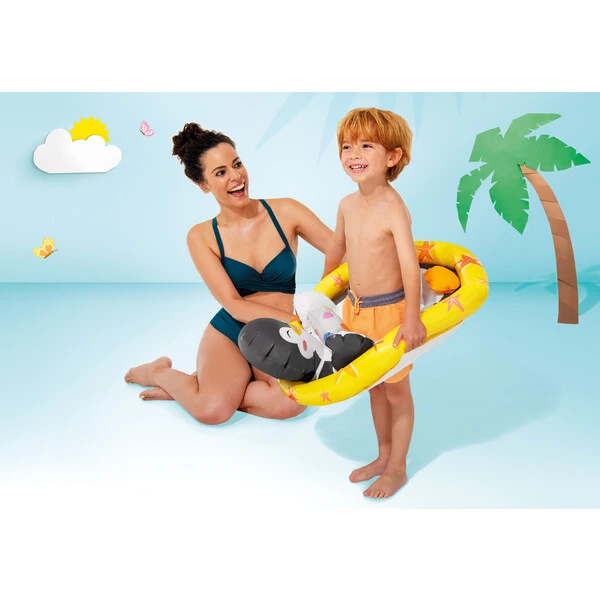Intex детский надувной круг с вырезами для ног 76х58 см, до 23кг, 3-4 лет, 3 модели 7
