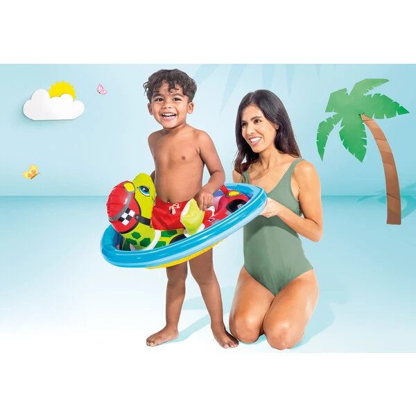 Intex детский надувной круг с вырезами для ног 76х58 см, до 23кг, 3-4 лет, 3 модели 8