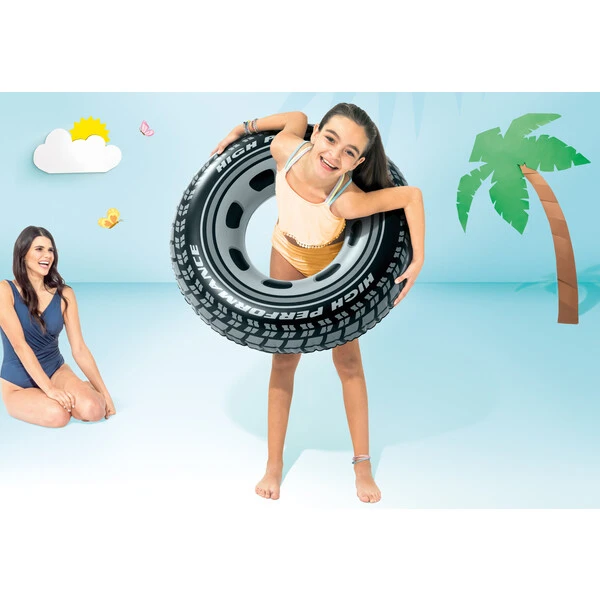 Intex надувной круг “шина” д 91 см, до 60кг, 9+ 2
