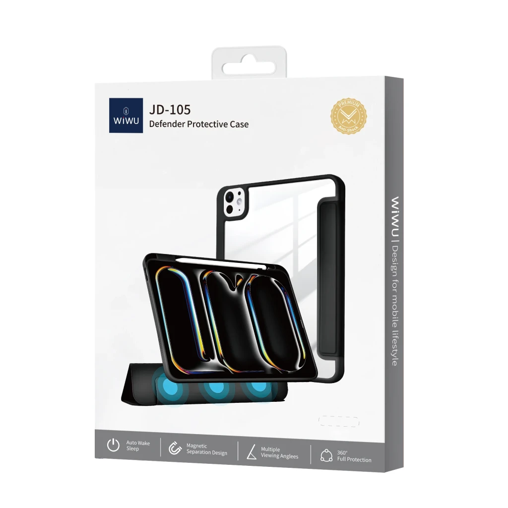 Защитный чехол wiwu defender для планшетов jd-105 11-го поколения (11 дюймов, 2025, a16) и 10-го поколения (10,9 дюймов, 2022), черный. 3