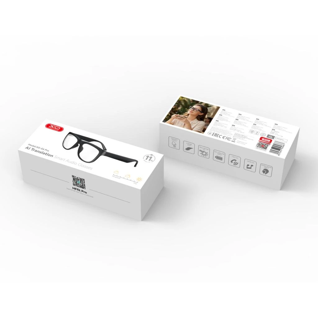 Xo e6 pro ai translator smart audio glasses фотохромные прозрачные линзы + черная оправа 2