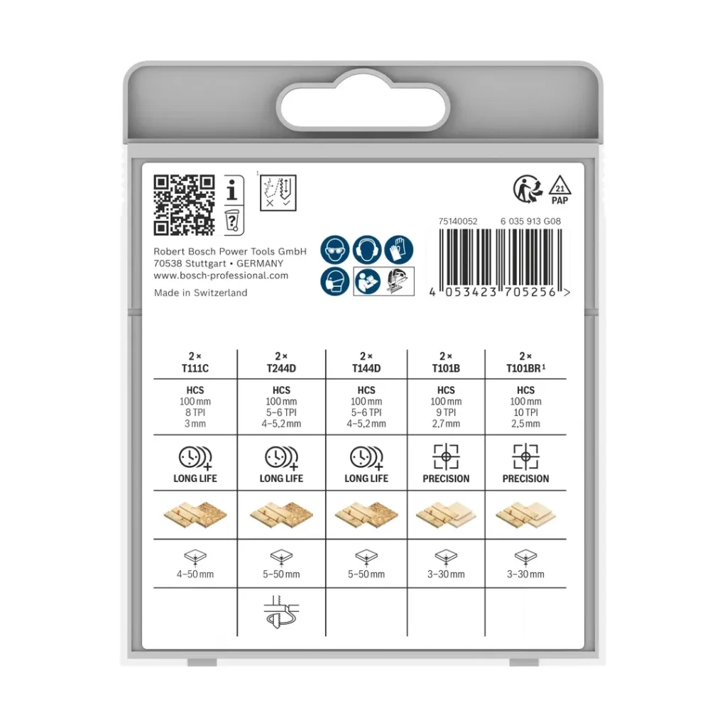 Set pânze pentru lemn pentru fierăstrău vertical (pendular) 100 mm 10 buc. bosch 2