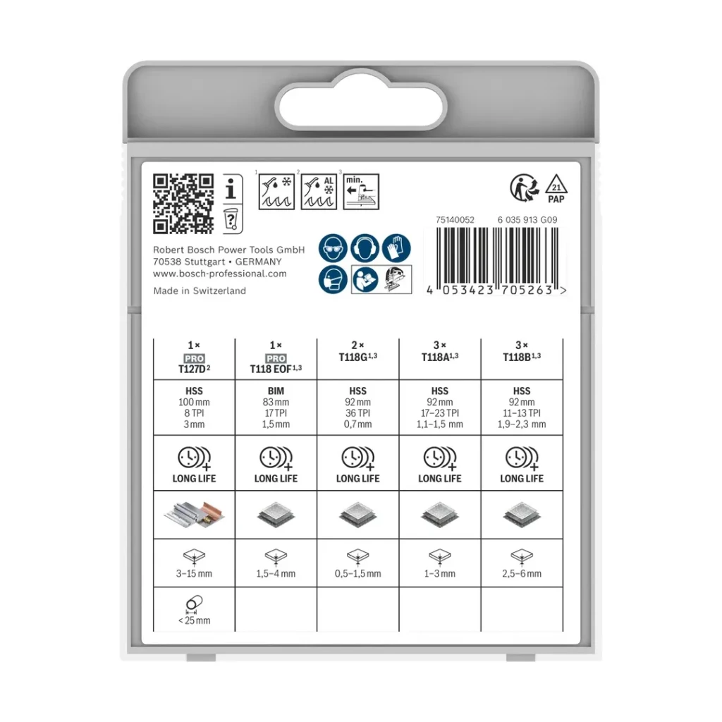 Set pânze pentru metal pentru fierăstrău vertical (pendular) 83 - 100 mm 10 buc. bosch 2