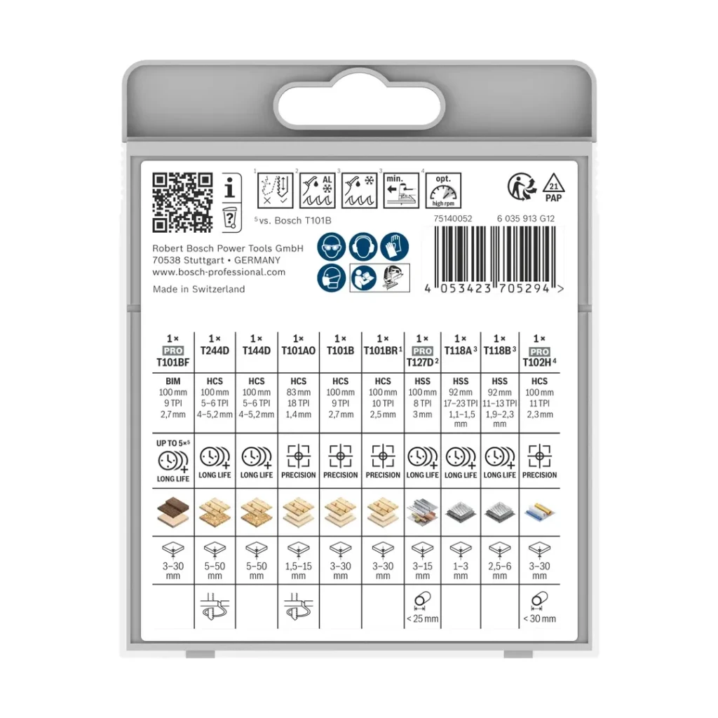 Set pânze universale pentru fierăstrău vertical (pendular) 83 - 100 mm 10 buc. bosch 2