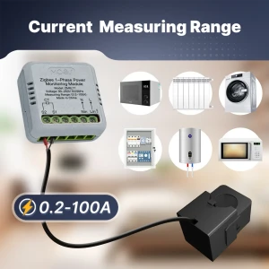 Moes zigbee 1-phase power monitoring module, measuring range: 0.2-100a Thumbnail 2