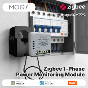Moes zigbee 1-phase power monitoring module, measuring range: 0.2-100a Thumbnail 3