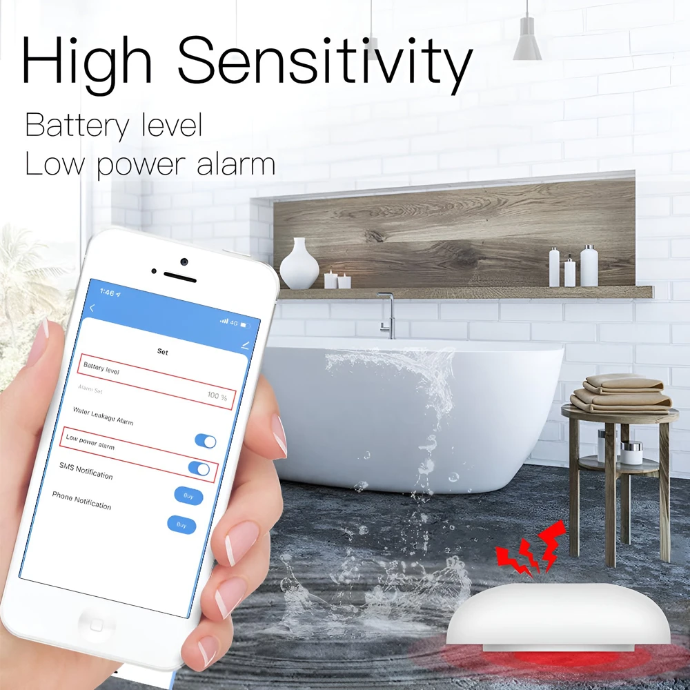 Moes zigbee flood sensor water leakage detector 3