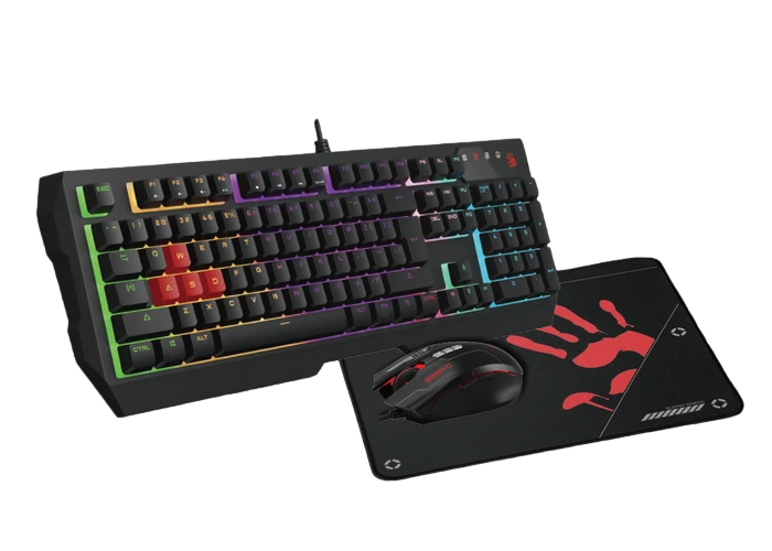 Set tastatură + mouse + mouse pad bloody b1700 , cu fir, negru 7