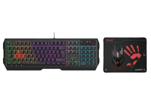 Set tastatură + mouse + mouse pad bloody b1700 , cu fir, negru