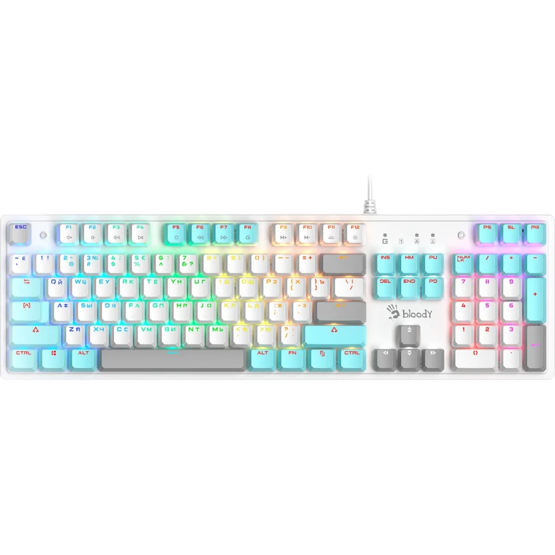 Клавиатура bloody s510r, проводное, icy white 4