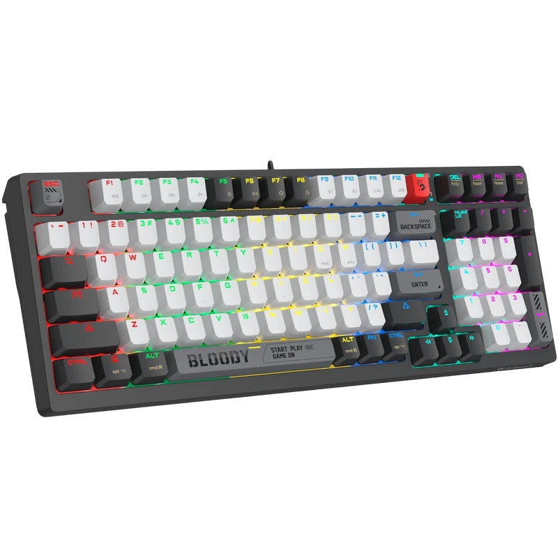 Tastatură bloody ws98, cu fir / fără fir, gri 14
