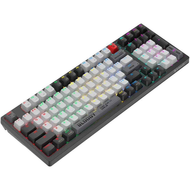 Tastatură bloody ws98, cu fir / fără fir, gri 19