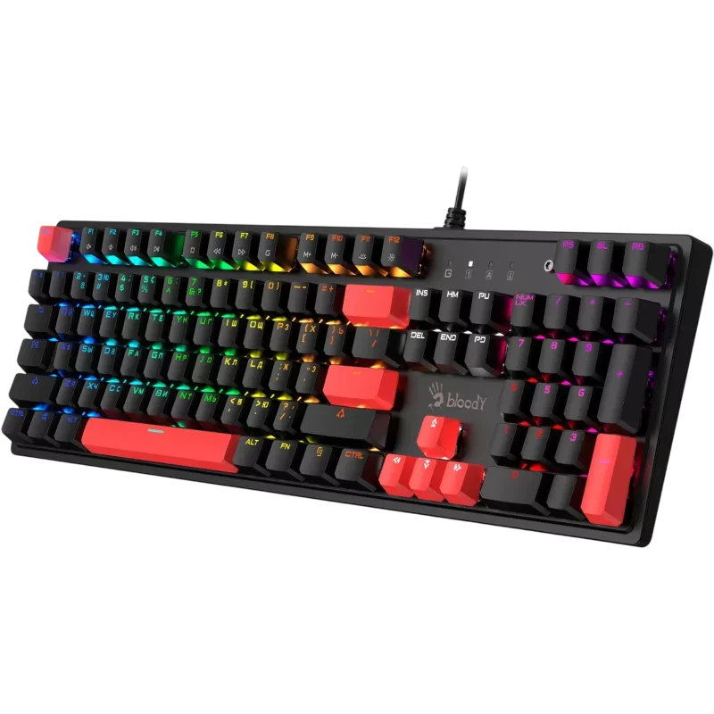 Клавиатура bloody s520n, проводное, fire black 7