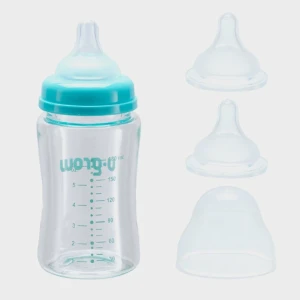 Biberon din sticlă, 180 ml, cu 2 tetine suplimentare Thumbnail 2