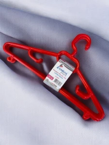 НАБОР 6 ПЛЕЧИКОВ ДЛЯ ОДЕЖДЫ, ZAMBAK PLASTIK, ДЛИНА 39 СМ (КРАСНЫЕ) (ZP110)