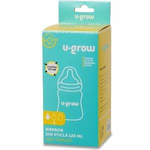 Biberon din sticlă, 120 ml, cu 2 tetine suplimentare Thumbnail 3