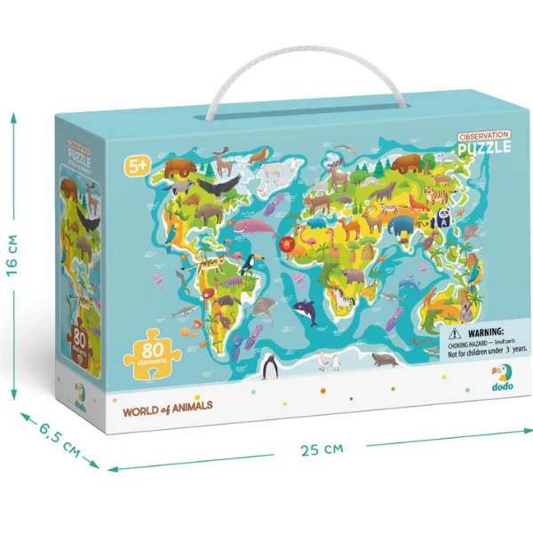 Puzzle "lumea animalelor", seria puzzle de observație, 80 elem. 4