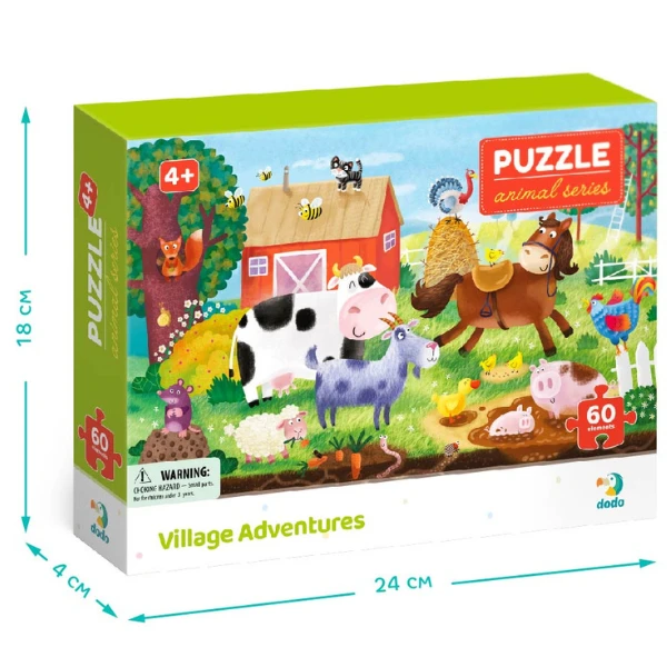 Puzzle "aventurile în sat", seria animale, 60 elem. 5