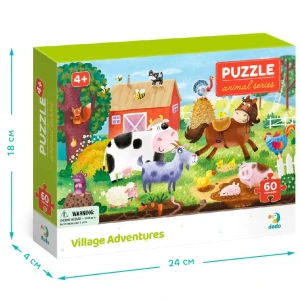 Puzzle "aventurile în sat", seria animale, 60 elem. Thumbnail 5