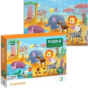 Puzzle &quot;În Africa fierbinte&quot;, seria Animale, 60 elem.
