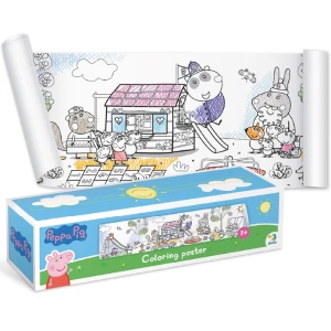 Poster de colorat pentru copii &quot;Timp de joacă&quot;, seria Peppa Pig, 70 cm